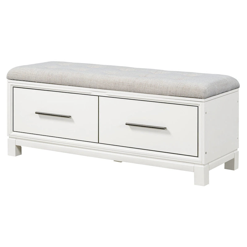 Banc de rangement capitonné avec coussin amovible et couvercle relevable