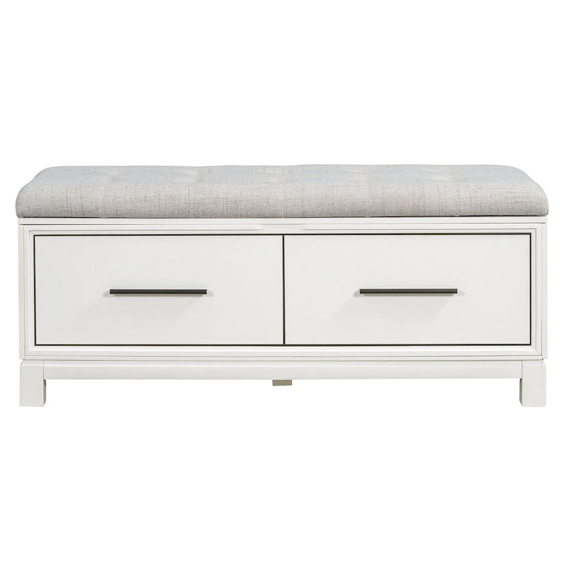 Banc de rangement capitonné avec coussin amovible et couvercle relevable