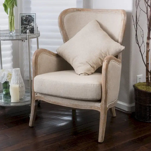Crenshaw Fabric Wing Chair by Christopher Knight Home
