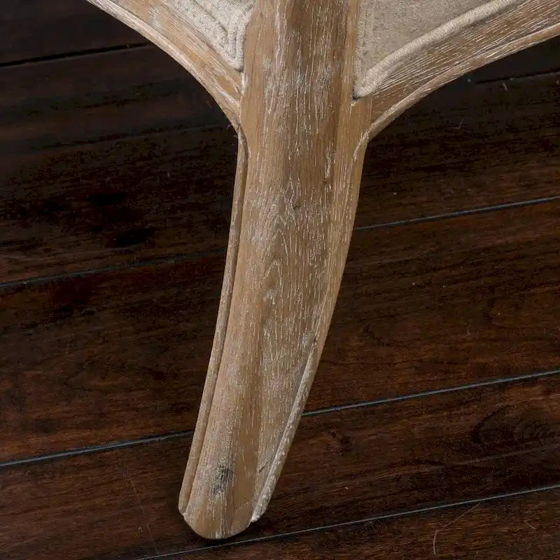 Fauteuil d'appoint haut de gamme en tissu beige avec cadre en bois de chêne