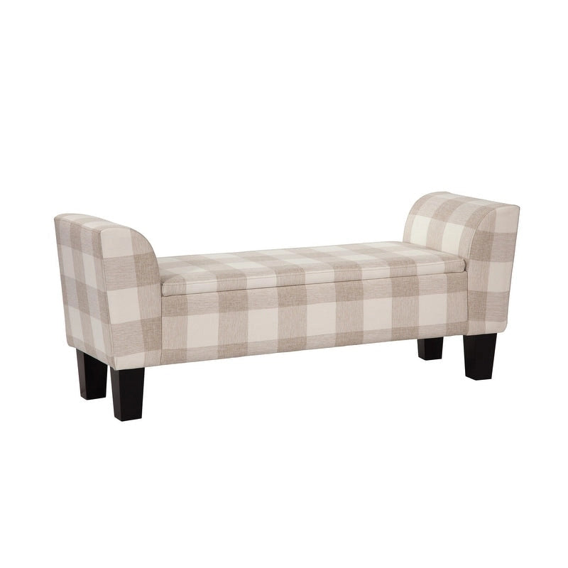 Banc de rangement capitonné avec accoudoirs, dessus relevable, en similicuir, plusieurs couleurs