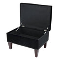 Banc de rangement ottoman rembourré avec couvercle à charnière, siège rembourré en tissu velours