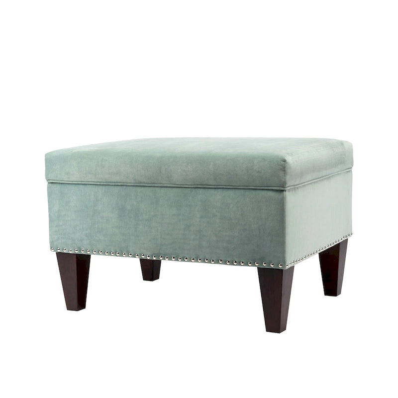 Banc de rangement ottoman rembourré avec couvercle à charnière, siège rembourré en tissu velours