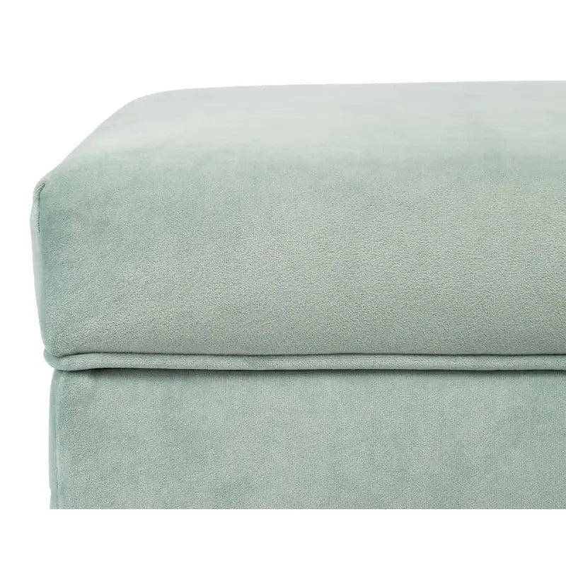 Banc de rangement ottoman rembourré avec couvercle à charnière, siège rembourré en tissu velours