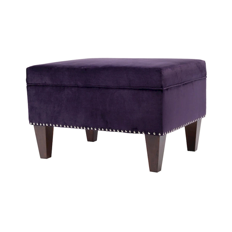 Banc de rangement ottoman rembourré avec couvercle à charnière, siège rembourré en tissu velours