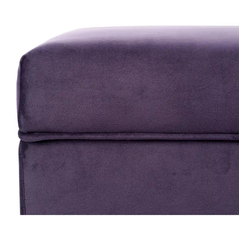 Banc de rangement ottoman rembourré avec couvercle à charnière, siège rembourré en tissu velours