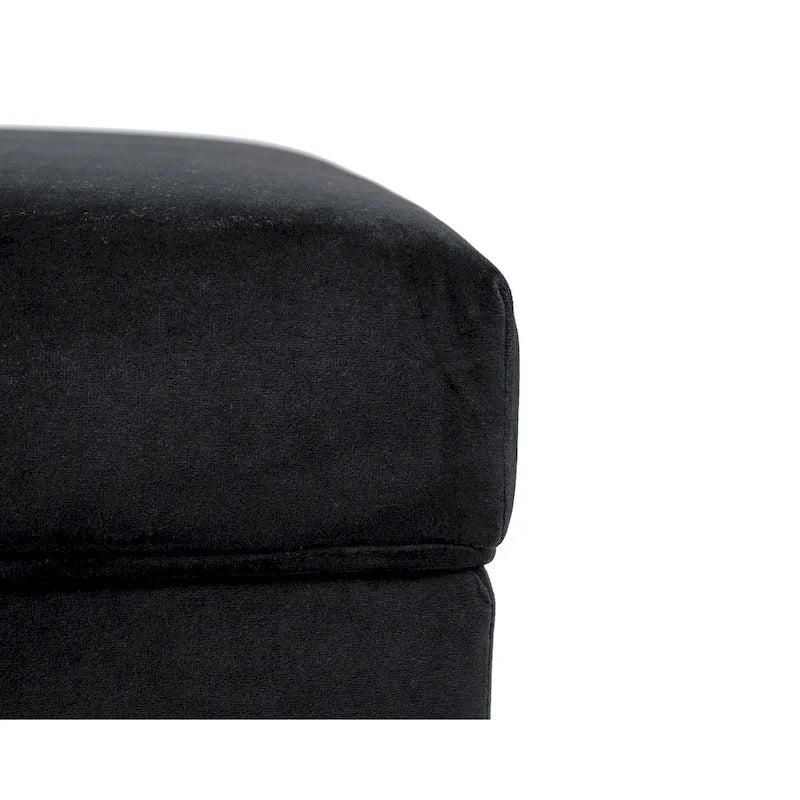 Banc de rangement ottoman rembourré avec couvercle à charnière, siège rembourré en tissu velours