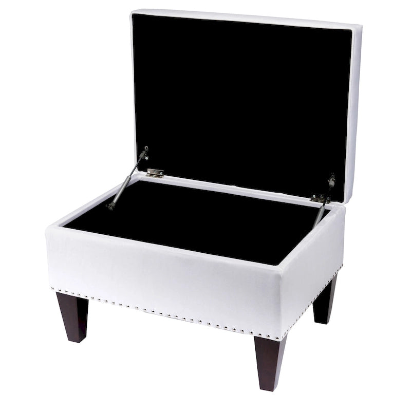 Banc de rangement ottoman rembourré avec couvercle à charnière, siège rembourré en tissu velours