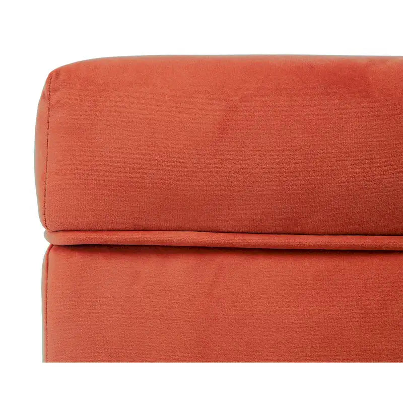 Banc de rangement ottoman rembourré avec couvercle à charnière, siège rembourré en tissu velours