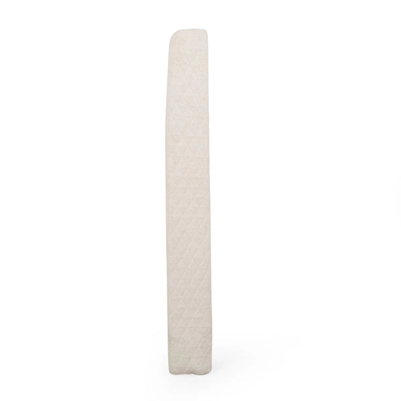 Tête de lit Queen Size capitonnée en tissu beige à motifs de losanges