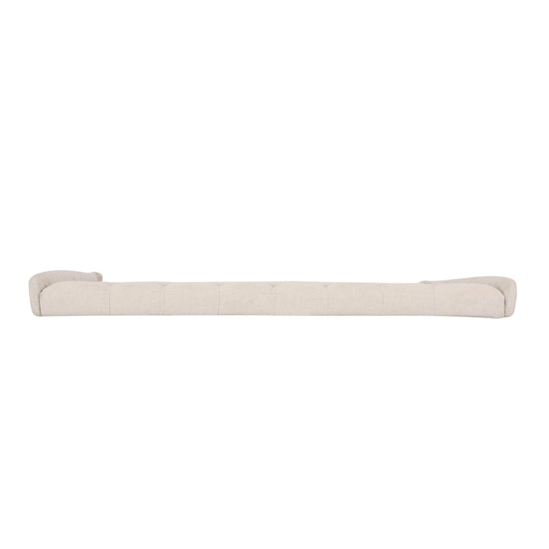 Tête de lit Queen Size capitonnée en tissu beige à motifs de losanges