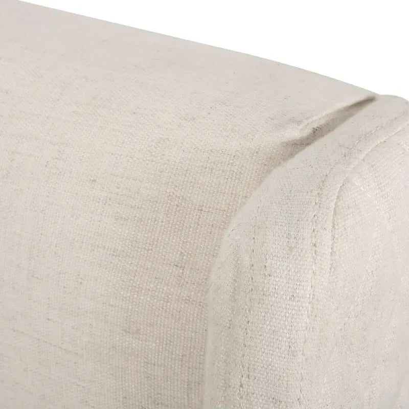 Tête de lit Queen Size capitonnée en tissu beige à motifs de losanges
