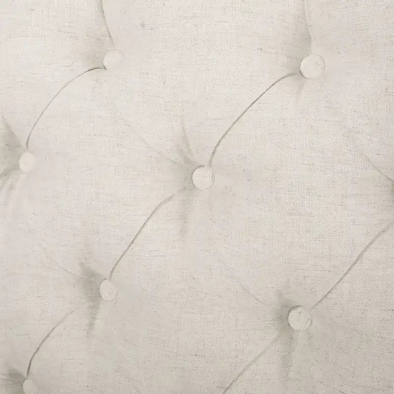 Tête de lit Queen Size capitonnée en tissu beige à motifs de losanges