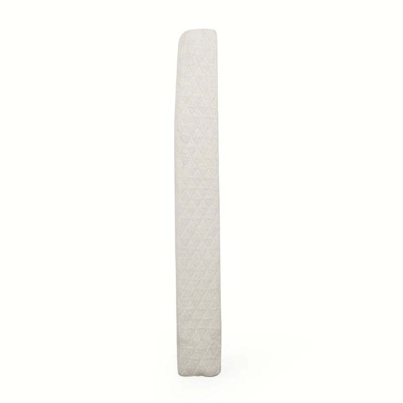 Tête de lit Queen Size capitonnée en tissu beige à motifs de losanges