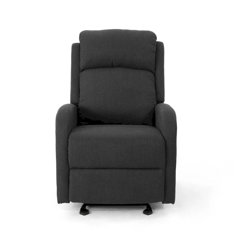 Fauteuil inclinable à bascule en tissu avec dossier cascade moelleux Bleu marine