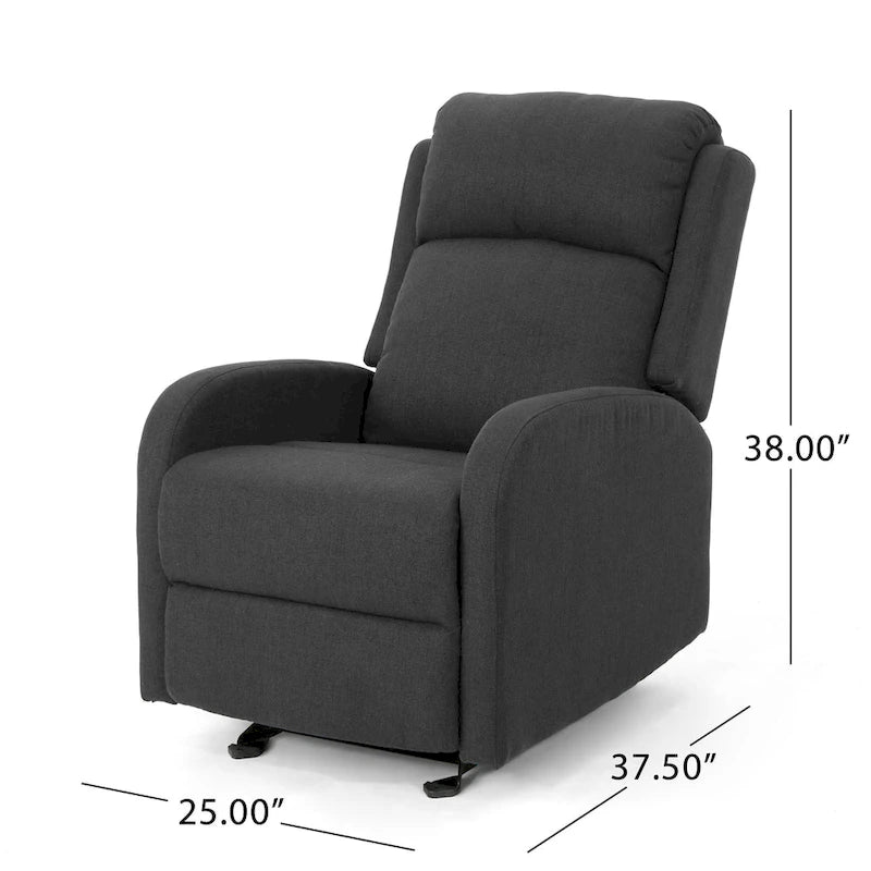 Fauteuil inclinable à bascule en tissu avec dossier cascade moelleux Bleu marine