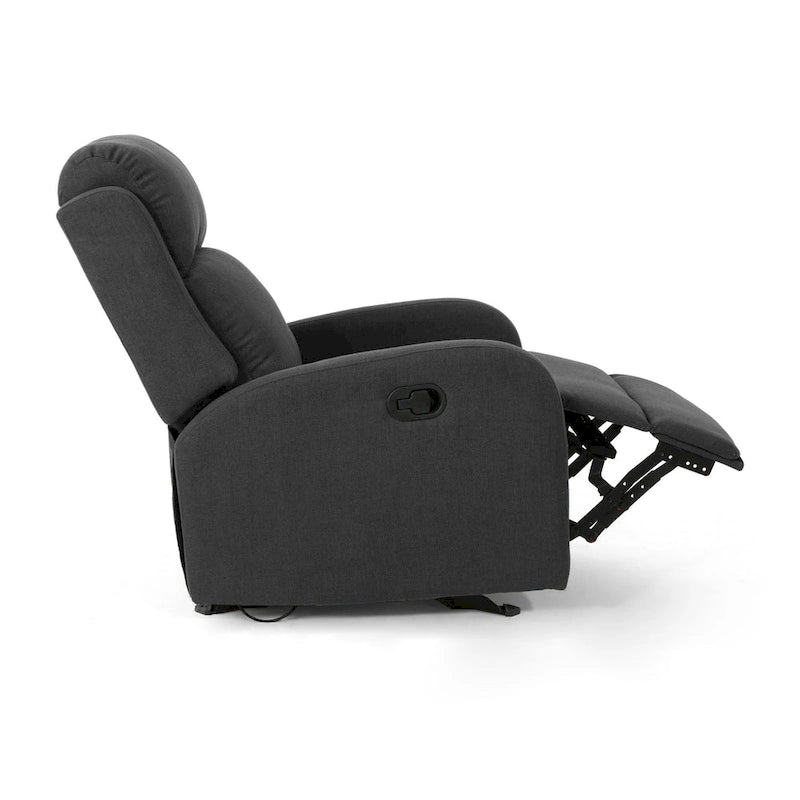 Fauteuil inclinable à bascule en tissu avec dossier cascade moelleux Bleu marine