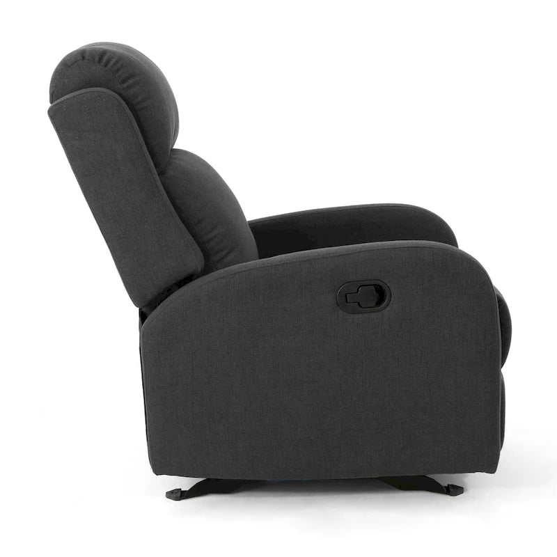 Fauteuil inclinable à bascule en tissu avec dossier cascade moelleux Bleu marine