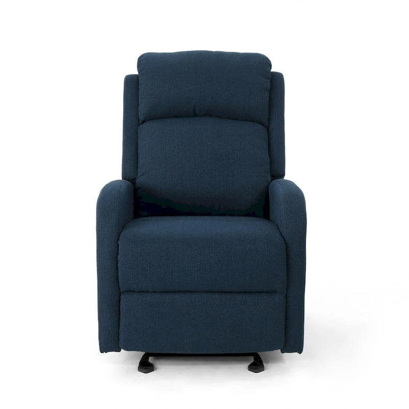 Fauteuil inclinable à bascule en tissu avec dossier cascade moelleux Bleu marine