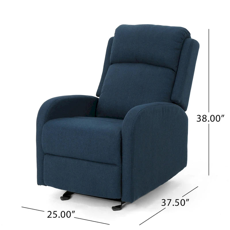 Fauteuil inclinable à bascule en tissu avec dossier cascade moelleux Bleu marine