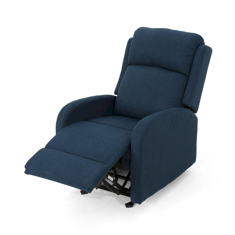 Fauteuil inclinable à bascule en tissu avec dossier cascade moelleux Bleu marine