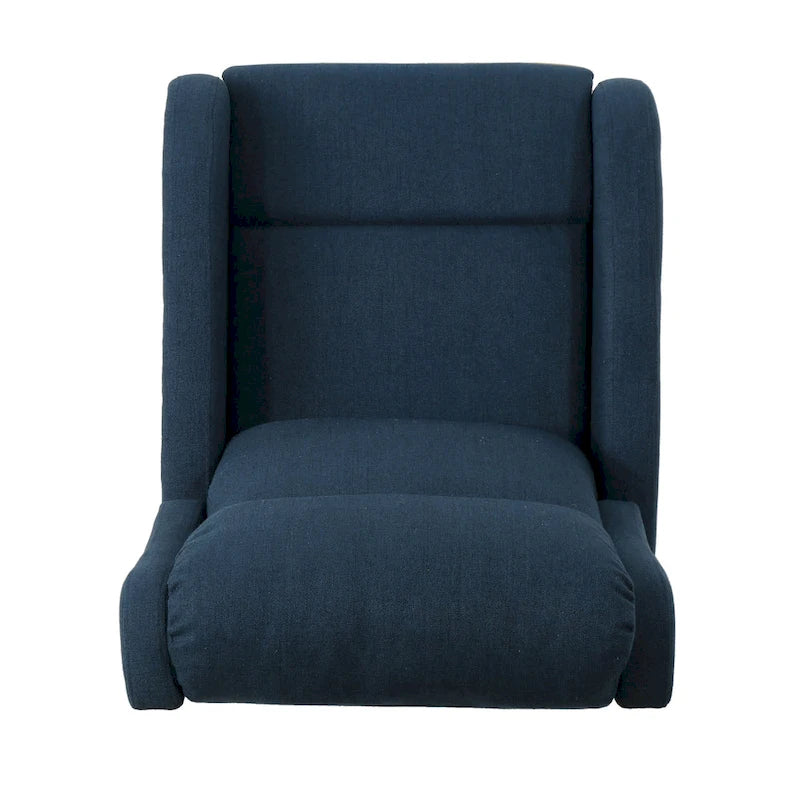 Fauteuil inclinable à bascule en tissu avec dossier cascade moelleux Bleu marine