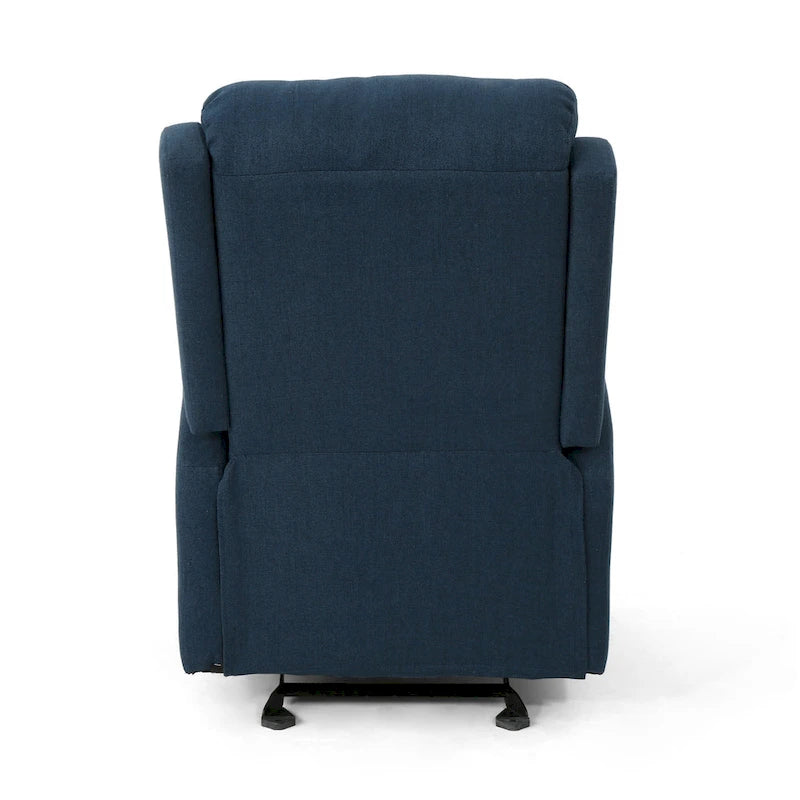 Fauteuil inclinable à bascule en tissu avec dossier cascade moelleux Bleu marine
