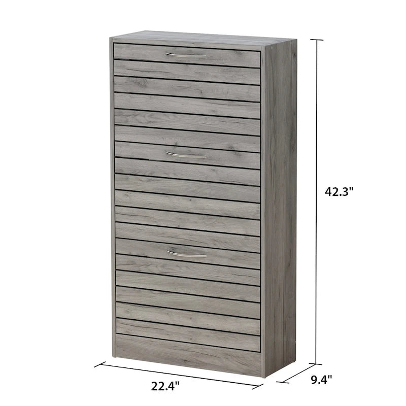 Meuble à chaussures à tiroirs basculants Organisateur de rangement d'entrée Bois Orange Gris Marron Blanc