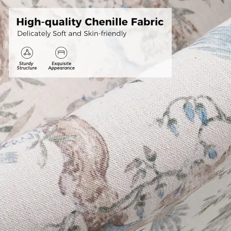 Fauteuil d'appoint pivotant déhoussable moderne avec coussin amovible à motif floral