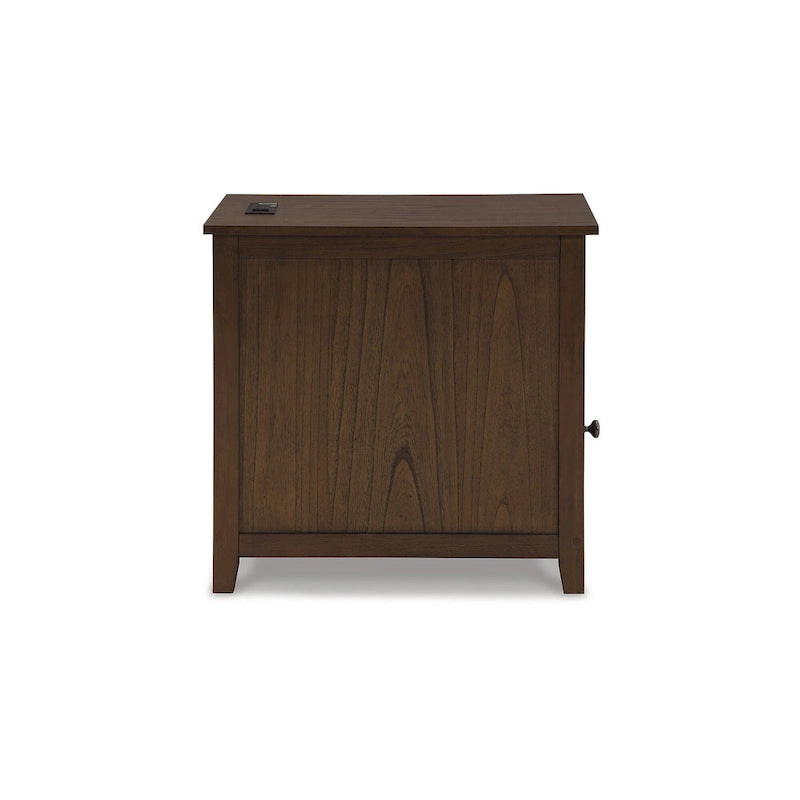 Table d'appoint de style Shaker avec armoire de rangement et port de chargement USB