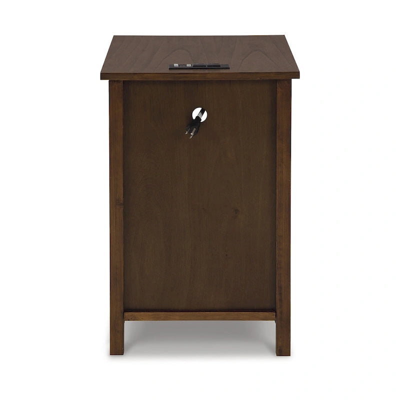 Table d'appoint de style Shaker avec armoire de rangement et port de chargement USB