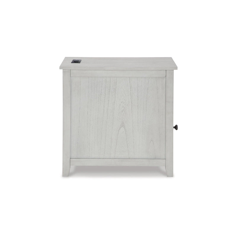 Table d'appoint de style Shaker avec armoire de rangement et port de chargement USB