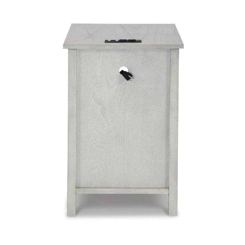 Table d'appoint de style Shaker avec armoire de rangement et port de chargement USB