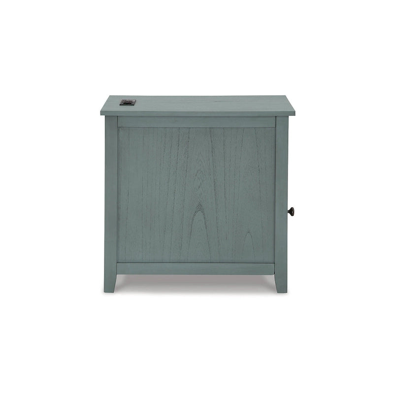 Table d'appoint de style Shaker avec armoire de rangement et port de chargement USB