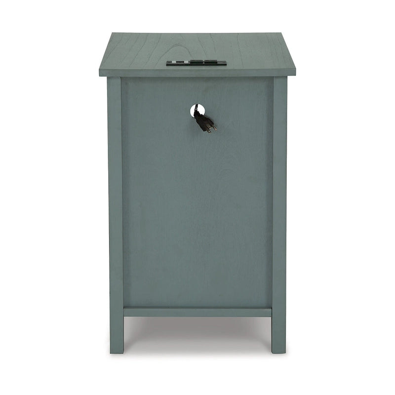Table d'appoint de style Shaker avec armoire de rangement et port de chargement USB