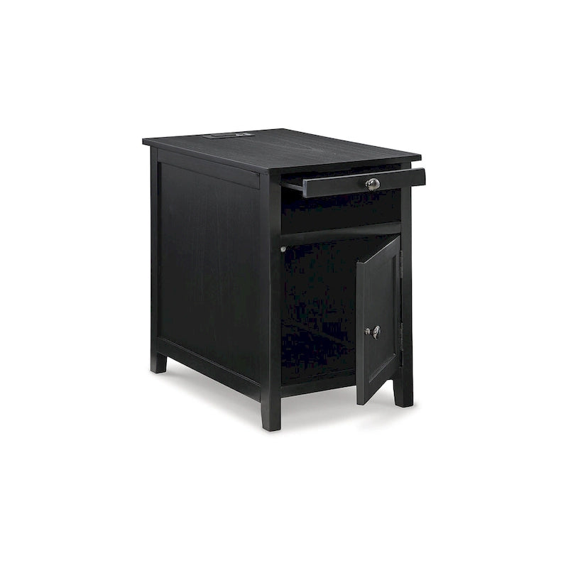 Table d'appoint de style Shaker avec armoire de rangement et port de chargement USB