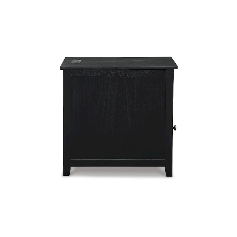 Table d'appoint de style Shaker avec armoire de rangement et port de chargement USB