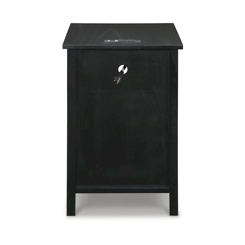 Table d'appoint de style Shaker avec armoire de rangement et port de chargement USB