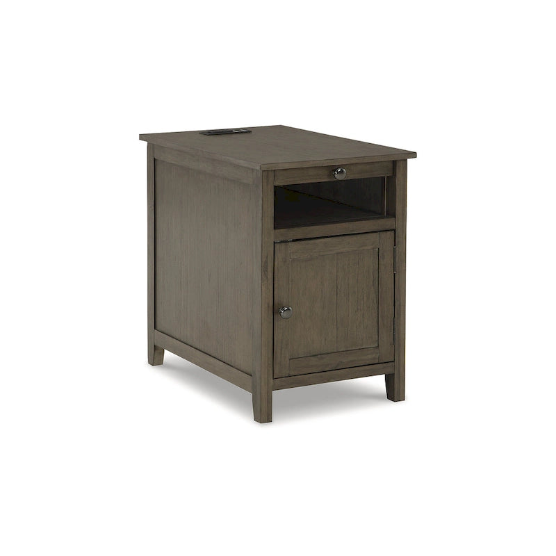 Table d'appoint de style Shaker avec armoire de rangement et port de chargement USB