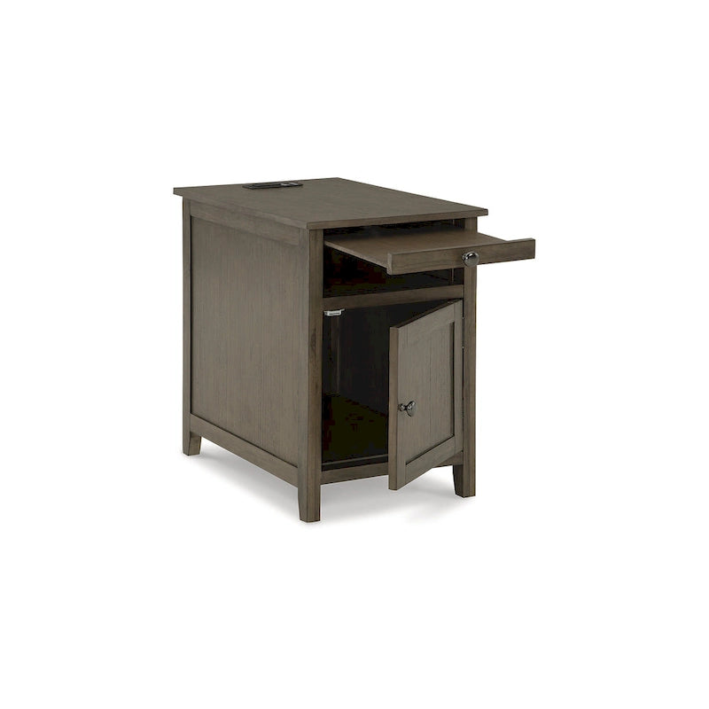 Table d'appoint de style Shaker avec armoire de rangement et port de chargement USB