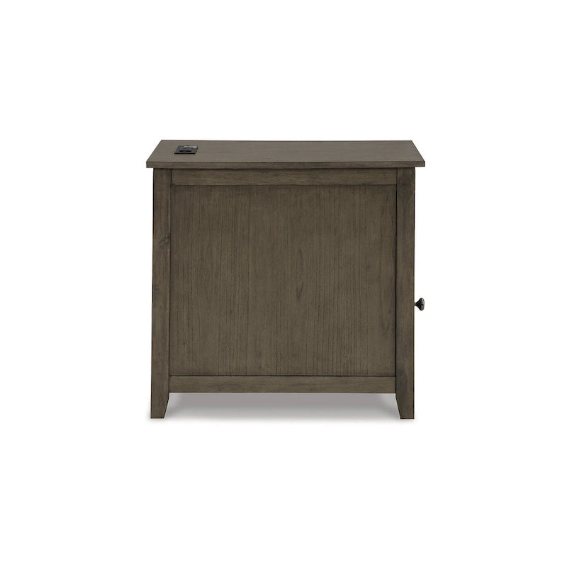 Table d'appoint de style Shaker avec armoire de rangement et port de chargement USB
