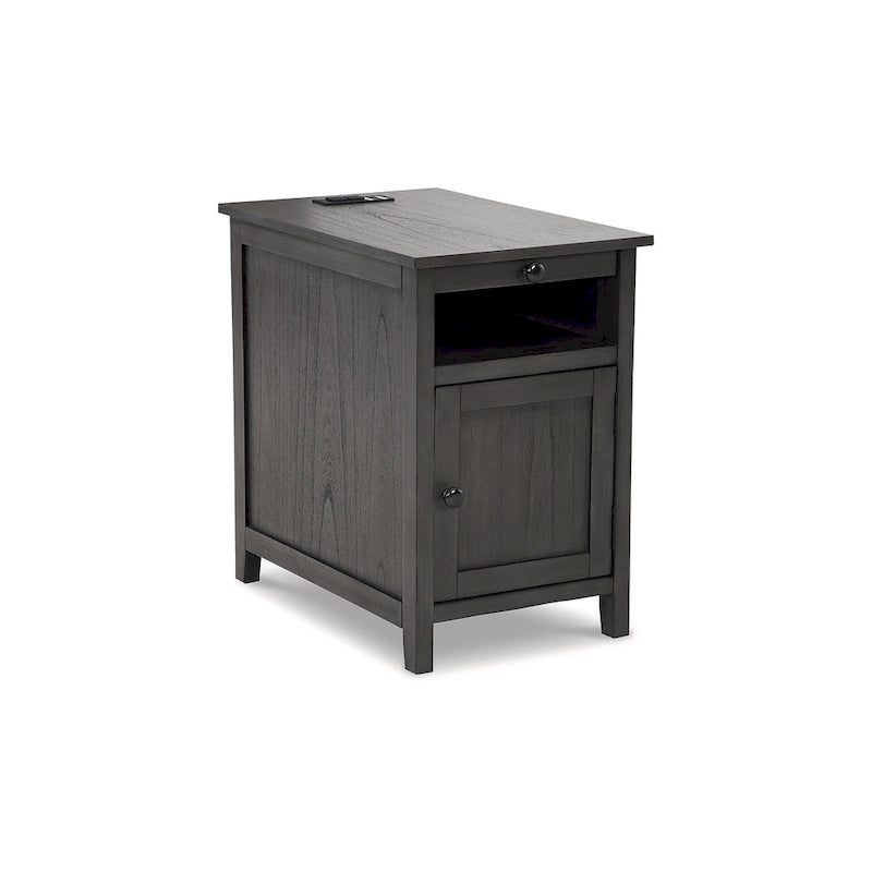 Table d'appoint de style Shaker avec armoire de rangement et port de chargement USB