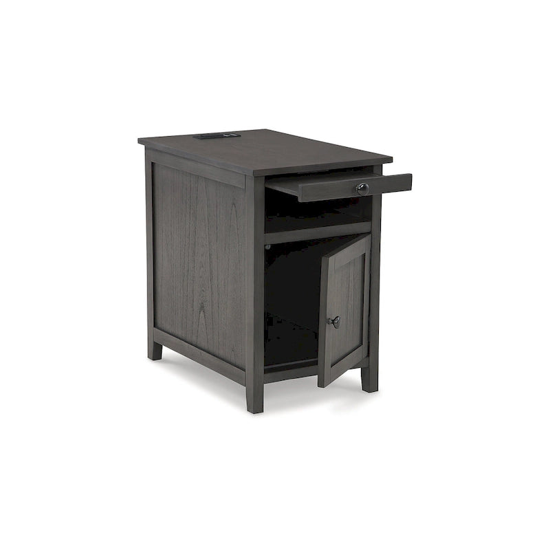 Table d'appoint de style Shaker avec armoire de rangement et port de chargement USB