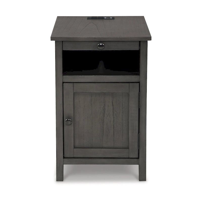 Table d'appoint de style Shaker avec armoire de rangement et port de chargement USB