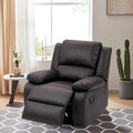 Fauteuil inclinable manuel à pousser en similicuir et velours côtelé