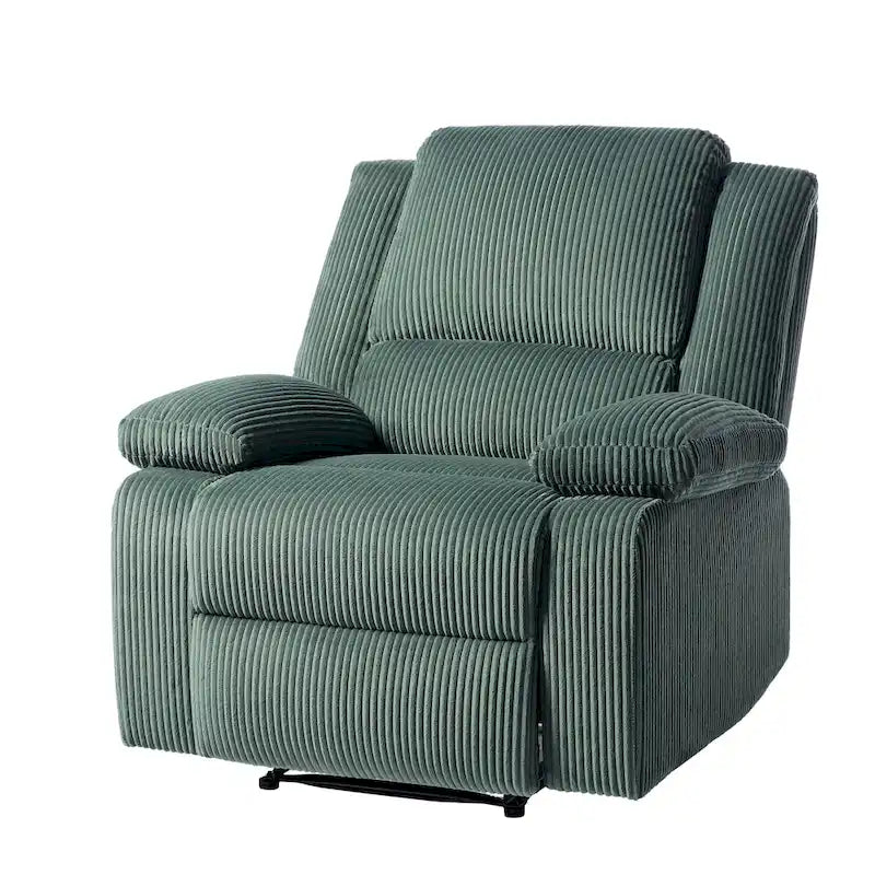 Fauteuil inclinable manuel à pousser en similicuir et velours côtelé