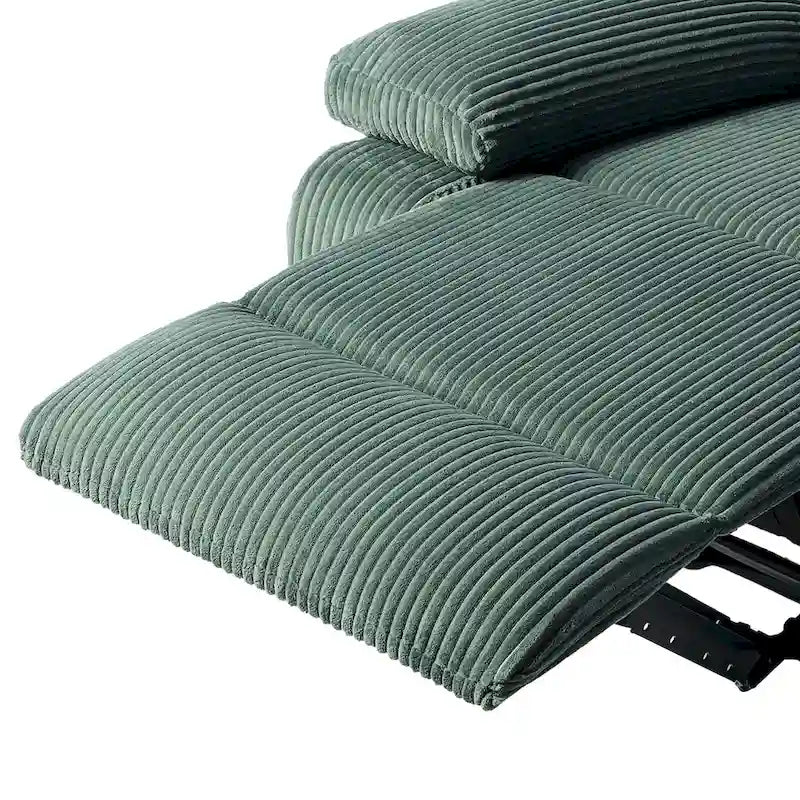 Fauteuil inclinable manuel à pousser en similicuir et velours côtelé