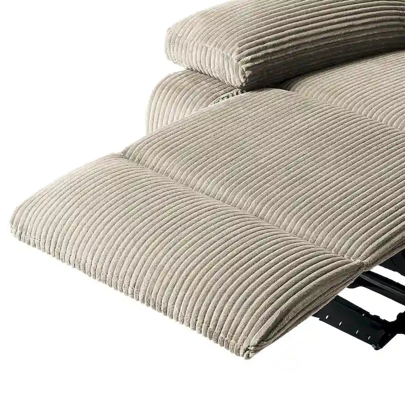 Fauteuil inclinable manuel à pousser en similicuir et velours côtelé