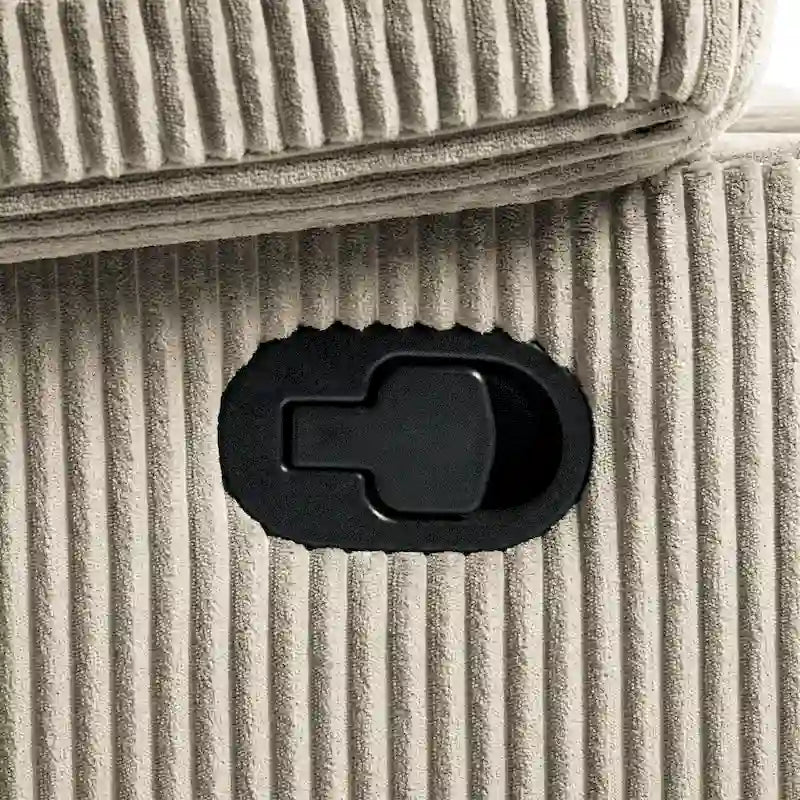 Fauteuil inclinable manuel à pousser en similicuir et velours côtelé
