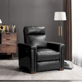 Fauteuil inclinable électrique en cuir véritable avec port USB et repose-pieds escamotable